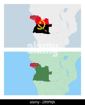 Angola Map. Angolan Country Map. Black and White National Outline ...