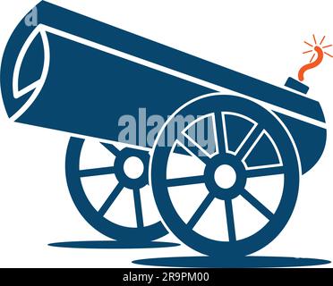 Fire cannon icon logo design illustration Stock Vector