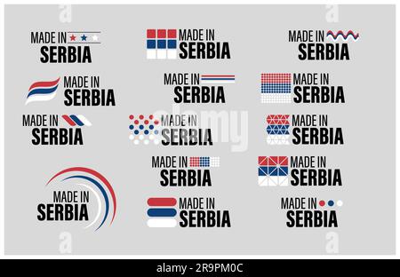 Made in Serbia graphic and label set. Element of impact for the use you want to make of it. Stock Vector