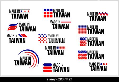 Made in Taiwan graphic and label set. Element of impact for the use you want to make of it. Stock Vector