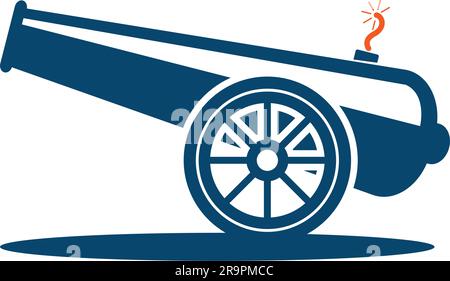 Fire cannon icon logo design illustration Stock Vector