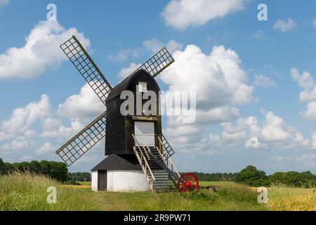 Pitstone Windmill in Buckinghamshire, England, UK, a historic landmark and grade II* listed building during summer Stock Photo