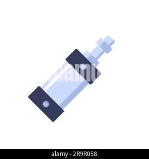 pneumatic cylinder icon on white, flat vector Stock Vector