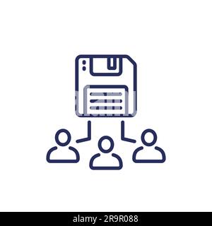 storing user data line icon Stock Vector