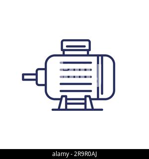 Electric motor electromotor engine industrial icon black color vector ...