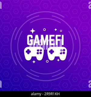GameFi, blockchain games vector icon Stock Vector
