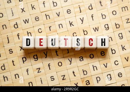 Deutsch - word concept on building blocks, text Stock Photo