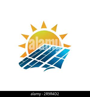 modern solar panel logo illustration Stock Vector