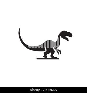 dinosaur illustration in black color Stock Vector