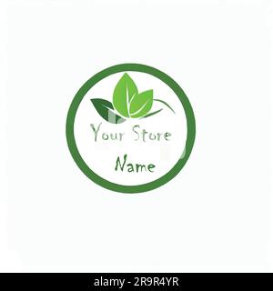 natural products logo style illustration Stock Vector