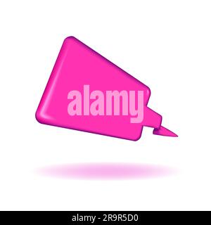 3D neon pink y2k speech bubble rectangle Stock Vector
