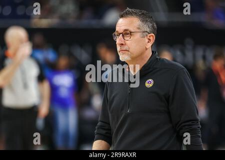 Chicago, USA. 28th June, 2023. Chicago, USA, June 28, 2023: Los Angeles Sparks Head Coach Curt Miller is seen after the game between the Chicago Sky and Los Angeles Sparks on Wednesday June 28, 2023 at Wintrust Arena, Chicago, USA. (NO COMMERCIAL USAGE) (Shaina Benhiyoun/SPP) Credit: SPP Sport Press Photo. /Alamy Live News Stock Photo