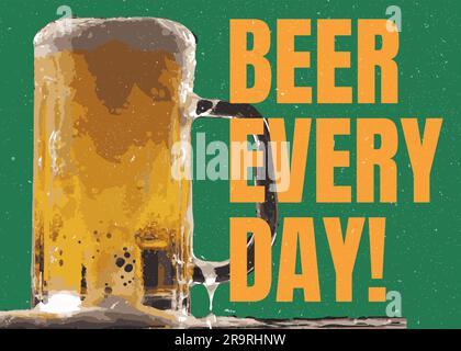 International Beer Day, Beer quotes, Love Beer, Beer decoration design, Oktoberfest decor, poster brewery light Stock Vector
