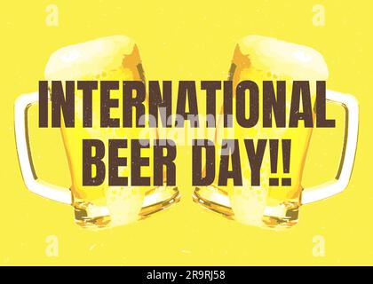 International Beer Day, Beer quotes, Love Beer, Beer decoration design, Oktoberfest decor, poster brewery light Stock Vector