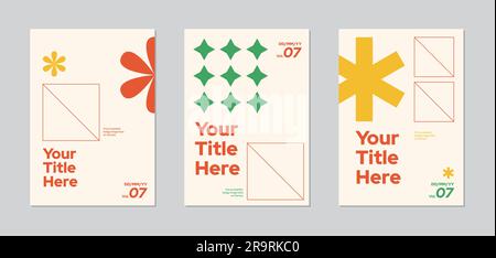 Abstract shape element graphic gradient circle shape on cover book or magazine cover. Minimal indie edgy brochure modern flyers template, a5 a4 a3 a6 Stock Vector