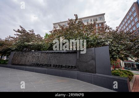 Washington, United States. 28th June, 2023. The Holodomor Memorial is seen in Washington, DC on Wednesday, June 28, 2023. The memorial is in memory of the millions of innocent victims of a man-made famine in Ukraine engineered and implemented by Stalins totalitarian regime. Photo by Ken Cedeno/UPI Credit: UPI/Alamy Live News Stock Photo