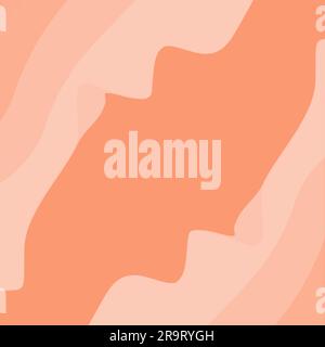 Abstract rectangular frame with top and bottom pattern of wavy lines in trendy coffee hues with copyspace. Isolate. Template for lettering. Good for poster, banner, brochure or price tag, cards or web Stock Vector