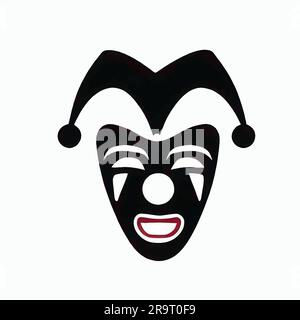 theater clown mask icon illustration Stock Vector