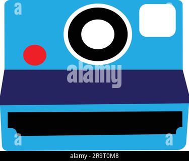 Polaroid vintage instant camera in flat style Stock Vector