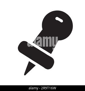 black pin icon illustration on a white background Stock Vector