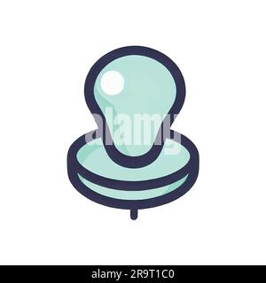 blue pin icon illustration on a white background Stock Vector