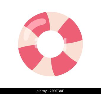Summer lifebuoy vector concept. Equipment for swimming in sea and pool. Symbol of tropical and exotic countries. Sticker for social networks. Cartoon Stock Vector