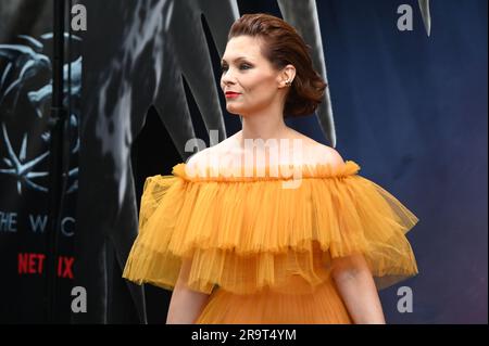 London, UK. June 28 2023. Myanna Buring attends the UK Premiere of THE WITCHER Season 3 at The Now Building, Centre Point, St Giles Square, London, UK. Credit: See Li/Picture Capital/Alamy Live News Stock Photo