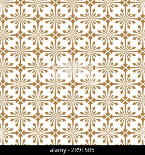 Arrows Abstract seamless pattern Golden lattice Decorative snowflake background Vector illustration Isolated Stock Vector