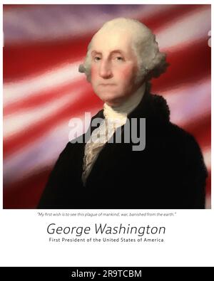 Portrait of George Washington, First President of the United States of America Stock Photo