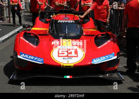 Le Mans 2023 centenary winner ferrari 499P hypercar number 51 Stock Photo
