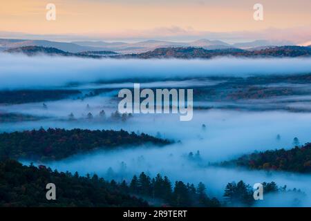 Landscape west from Goodman Mountain, Adirondack Mountains, New York, USA Stock Photo