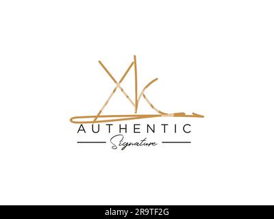 XK Signature Logo Template Vector. Stock Vector