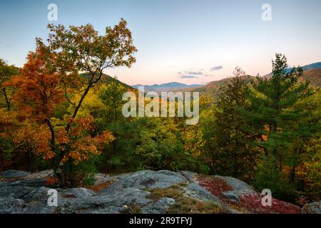 Landscape toward Dix from the summit of Mt. Gilligan, Adirondack Mountains, New York, USA Stock Photo