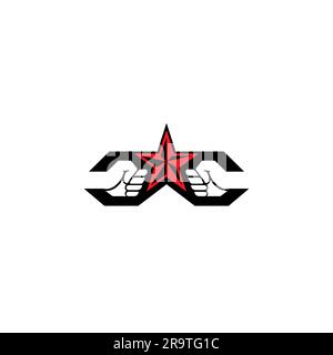 C and C Boxing Logo. Boxing Hand Logo With Star Design Stock Vector