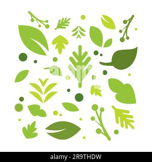 Nature Leaf vector set. simple and fresh design Stock Vector