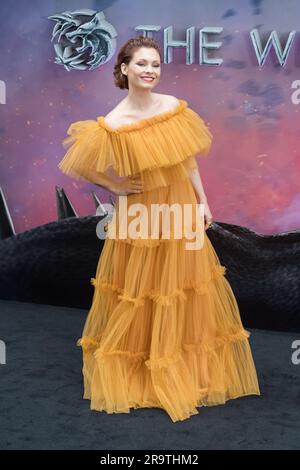 LONDON, UNITED KINGDOM - JUNE 28, 2023: MyAnna Buring attends the UK premiere of Netflix's The Witcher Season 3 at The Now Building in St Giles Square in London, United Kingdom on June 28, 2023. (Photo by WIktor Szymanowicz/NurPhoto) Stock Photo