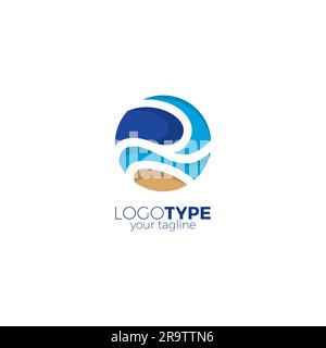 Abstract Wave Logo Design. Ocean Logo Stock Vector