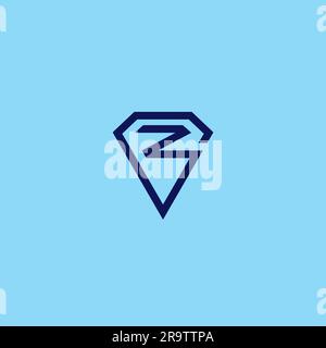 GZ Diamond logo. Diamond Icon. Letter GZ Stock Vector