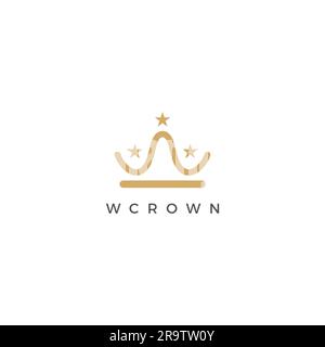 W Crown logo Design. Letter W Icon Stock Vector