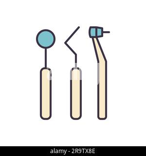 Dental Tool Related Vector Icon. Dental Tools sign. Isolated on White Background Stock Vector
