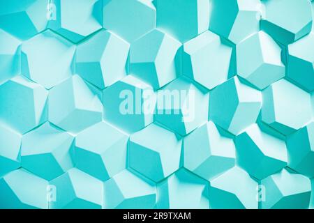 blue modern abstract embossed background of hexagons Stock Photo