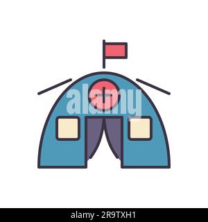 Medical tent related vector icon. Medical tent sign. Isolated on white ...