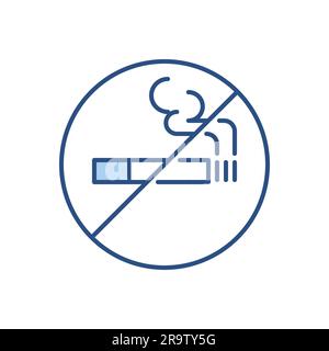 No smoking prohibition sign related vector icon. Prohibition Sign Cigarette. Isolated on white background. Editable vector illustration Stock Vector