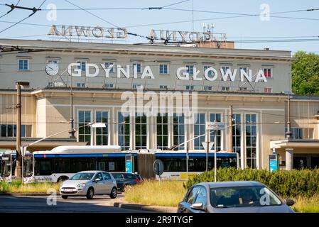 Gdynia station, Gdynia Glowna station, railway station, station, Gdynia Poland, TriCity, tourism, travel, commute, Poland, Polish, Baltic Sea resort Stock Photo