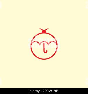 Bug Umbrella Logo. unique and simple design Stock Vector