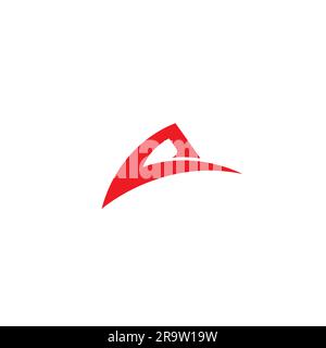 Letter A Abstract Red Color Logo. Letter A Icon Stock Vector