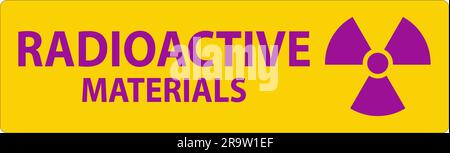 Caution Radioactive Material On White Background Stock Vector