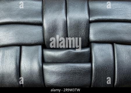 Woven leather strips pattern, soft focus close up Stock Photo