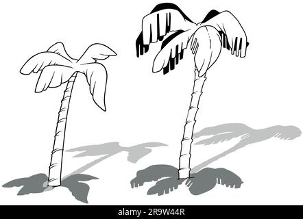 Coconut Tree Drawing - Step by Step Tutorial