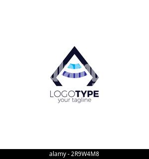 Letter A Signal Modern Logo Stock Vector